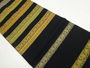 横段に花唐草模様織出し名古屋帯